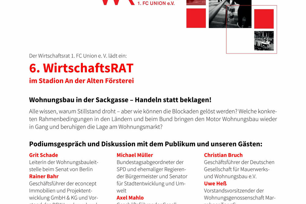Veranstaltung des Wirtschaftsrates 1. FC Union Berlin e.V.